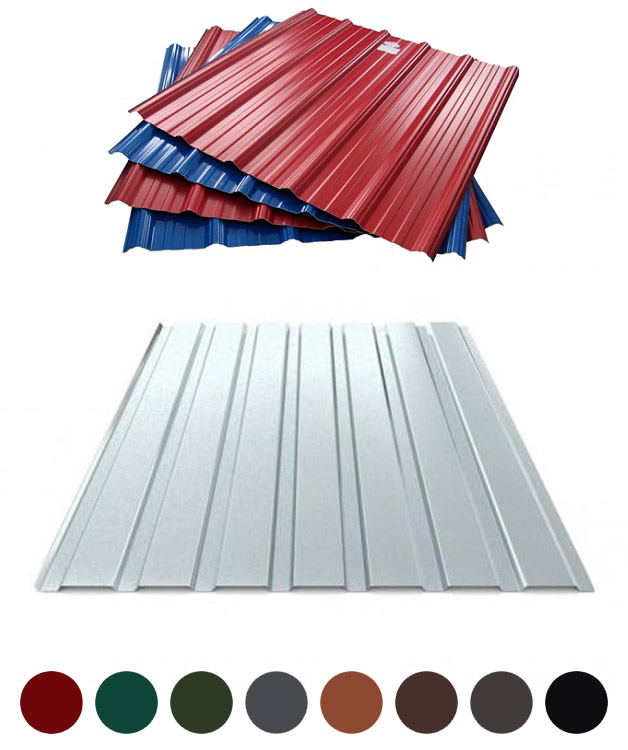 Профнастил стіновий товщ. 0.65мм, хвиля 12мм, сталь S280GD цинк Z100, поліестер (PE) 25мкм, колір RAL, глянець